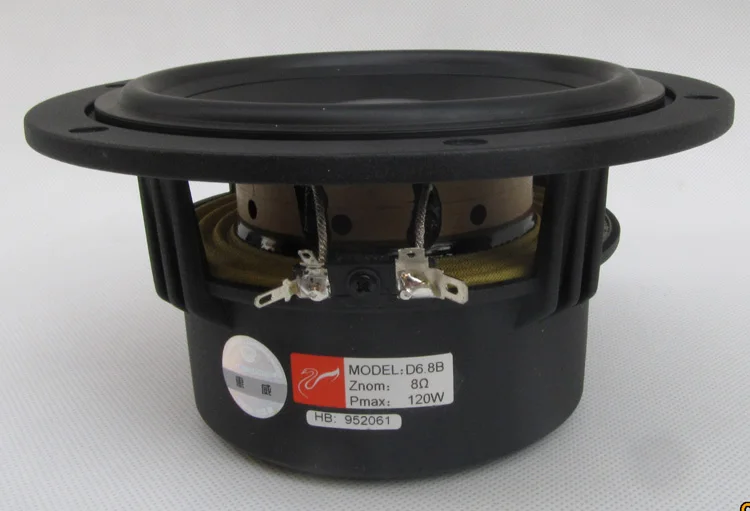 2 шт./лот, HiVi D6.8B, 6,5 дюйма, midium, басовый громкоговоритель, динамик, литая алюминиевая рама, 8 Ом, 120 Вт