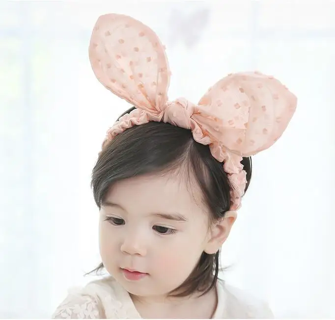 

The New children Big ears headbands baby rabbit headband DIY jewelry knot headwrap baby girl accessories elastic Turban