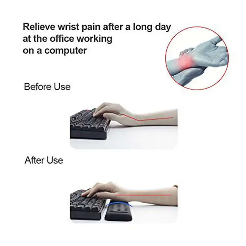 Клавиатура подставка для запястья игровой Tenkeyless Memory Foam поддержка рук офиса