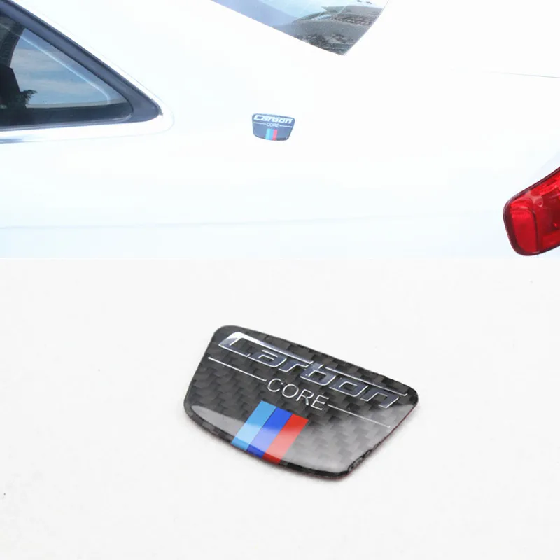 Углерода Волокно эмблема Наклейки для автомобиля в колонке Стикеры BMW E46 E39 E60 E90 F30