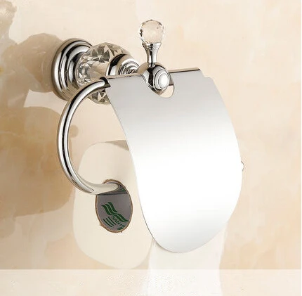 High Quality Chrome Toilet Paper Holder with diamond Roll Tissue Solid Brass -Bathroom Accessories Products Обустройство дома