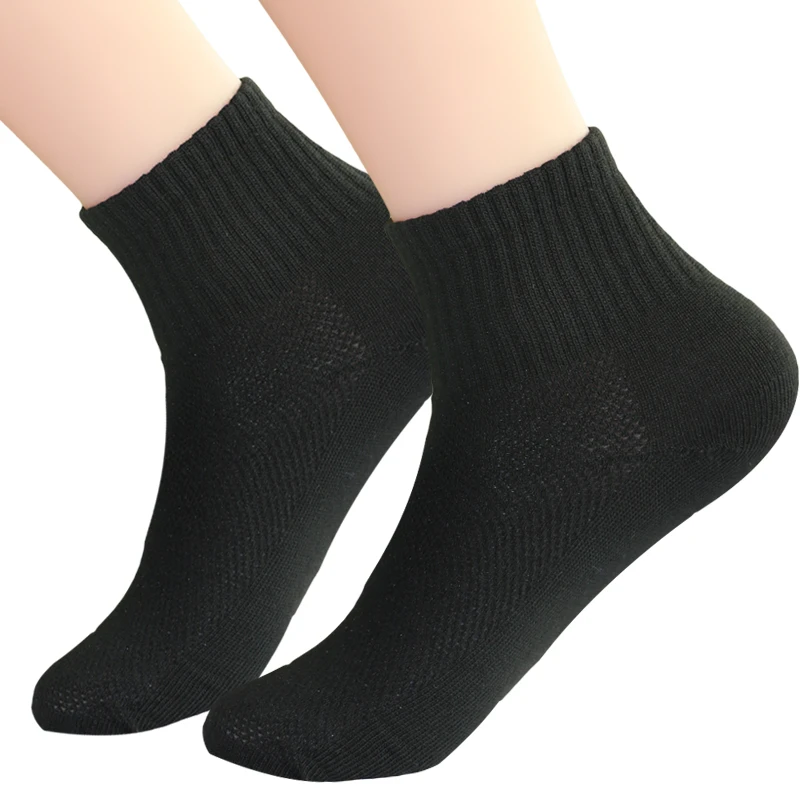 Черный 10pcs=5pair/lot Summer Autumn Style Men's Socks Mesh Breathable Business Cotton Male White Black Gray Fashion Casual Short Socks - Цвет: Черный