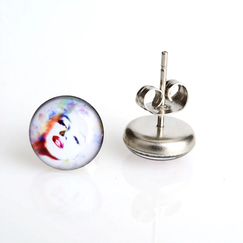 18 пар 10 мм белые серьги гвоздики Мэрилин Монро Серьги пусеты с Букле д 'орейлом