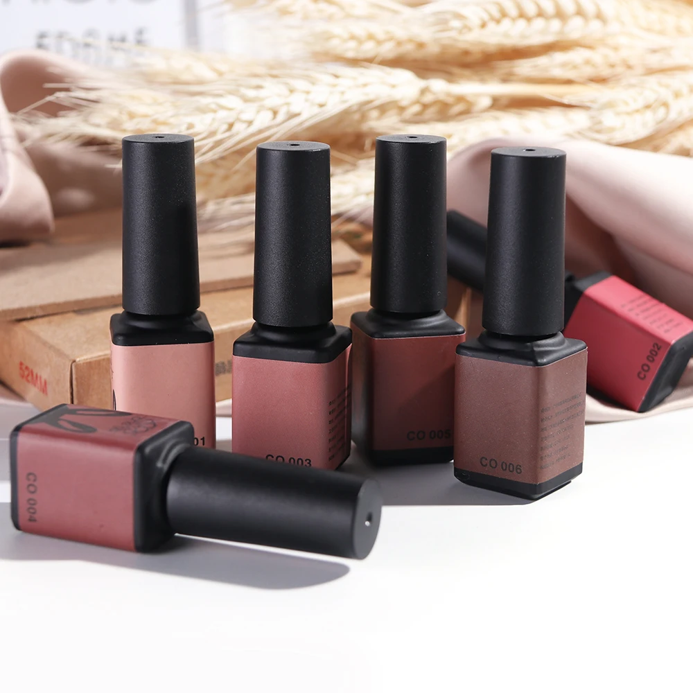1pc 6ml Coffee Series UV Nail Gel Polish Pure Color Semi Permanent Primer Soak Off Varnish Nail Art Lacquer Decoration TRCO01-06