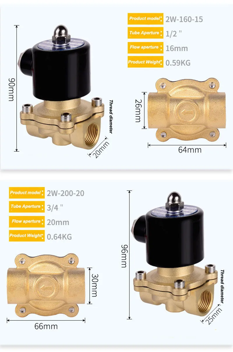 1/" 1/8" 1/" 3/4" " 1,2" AC220V DC12V/24 V электромагнитный клапан пневматический клапан для воды, воздуха на дизельном топливе, керосине внутренний NC
