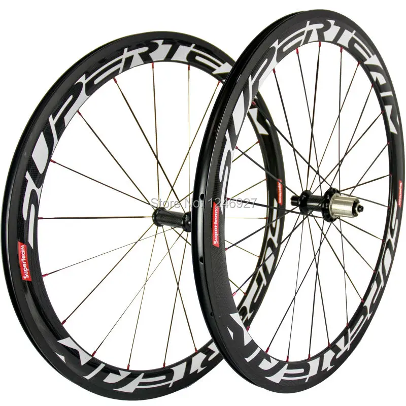 700C набор колес для карбонового дорожного велосипеда Superteam 50 мм Clincher карбоновые