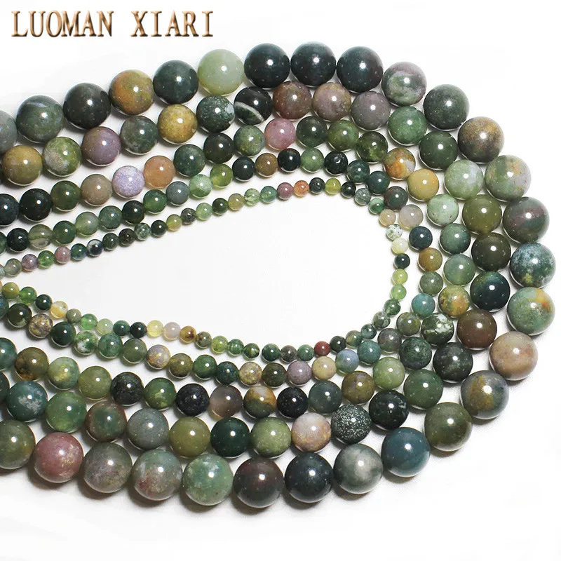 Круглые Бусины Из индийского агата качества AAA для изготовления ювелирных