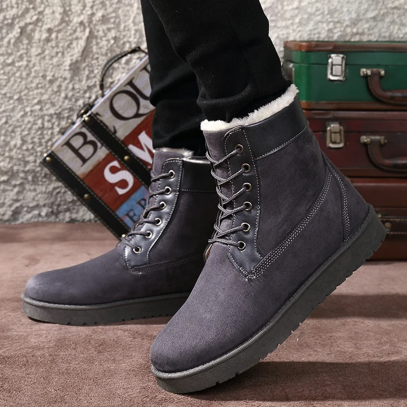 Моды для Мужчин Снегоступы Человек Нового Вопроса Замши Стадо Сапоги мужчины