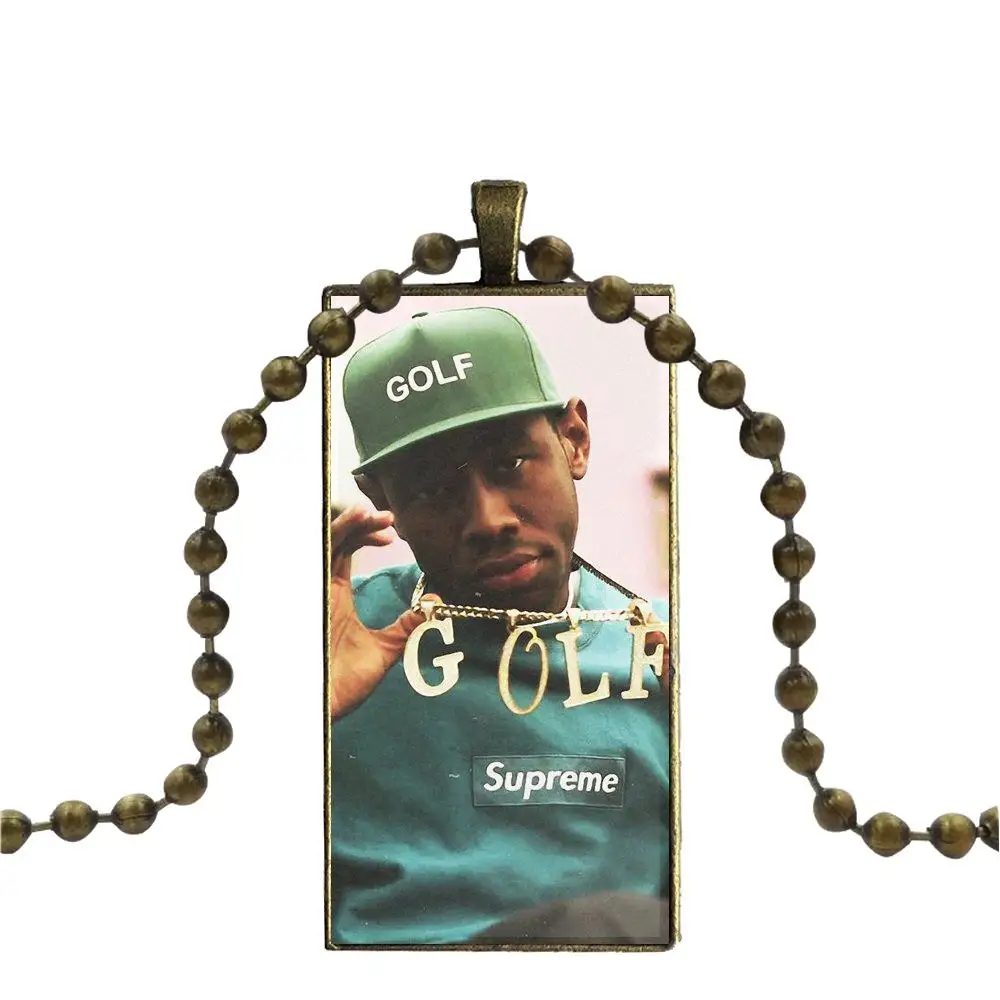 EJ glaze Golf Wang Tyler The Creator Ofwgkta стеклянное колье с кабошоном прямоугольное ожерелье