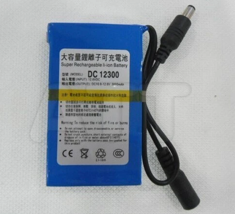 Anysun DC 12300 полимерный аккумулятор 12v 3000mah литиевая батарея dc12300 перезаряжаемый +