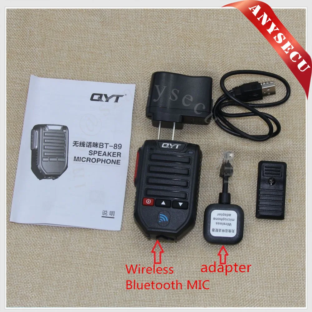 Беспроводной bluetooth микрофон BT-89/BT89 10 метров для QYT KT-7900D/KT-89000D с новым дизайном и