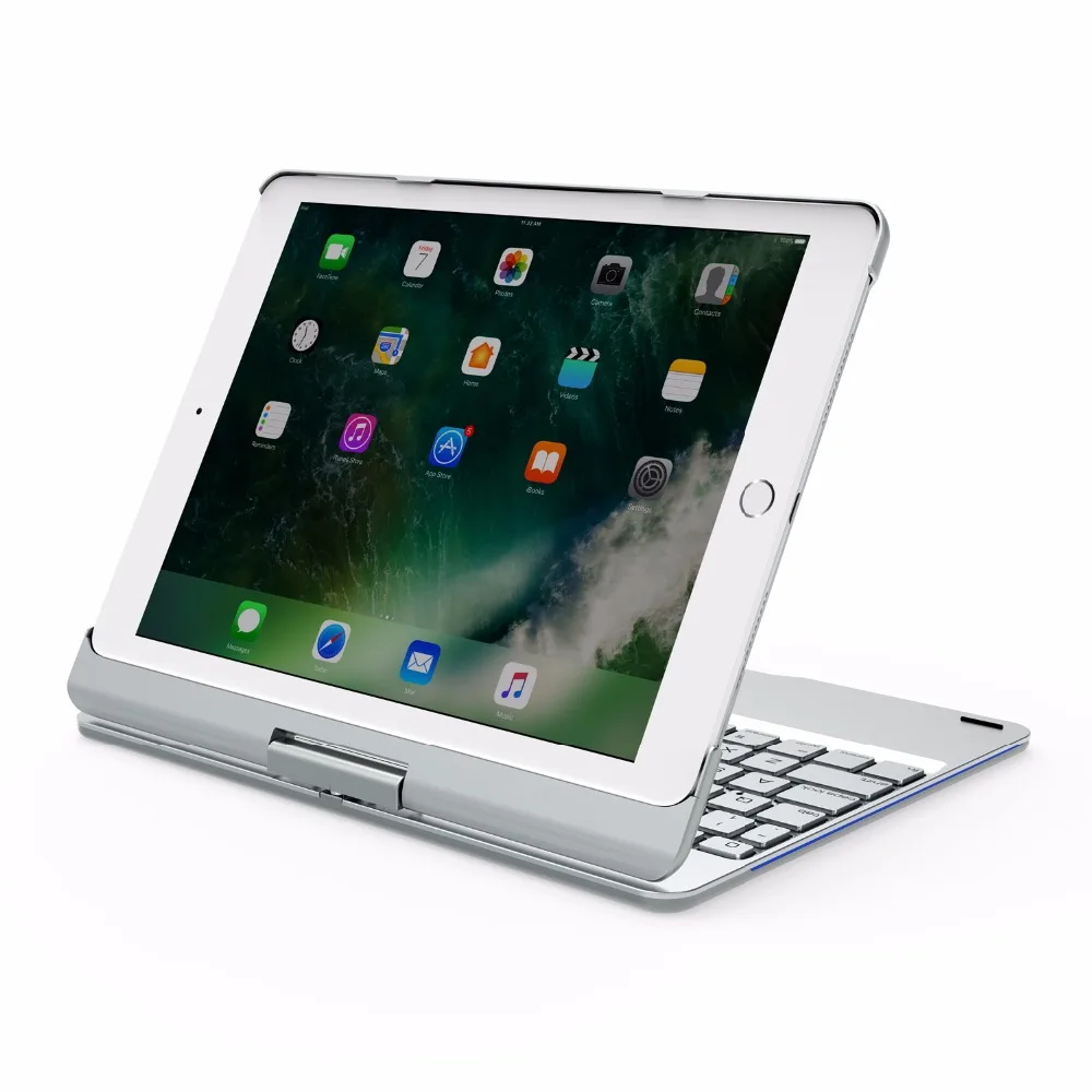 Беспроводная Bluetooth алюминиевая клавиатура чехол для IPAD Air 1 2 PRO 9 7 &quot10 5&quot дюймов 360