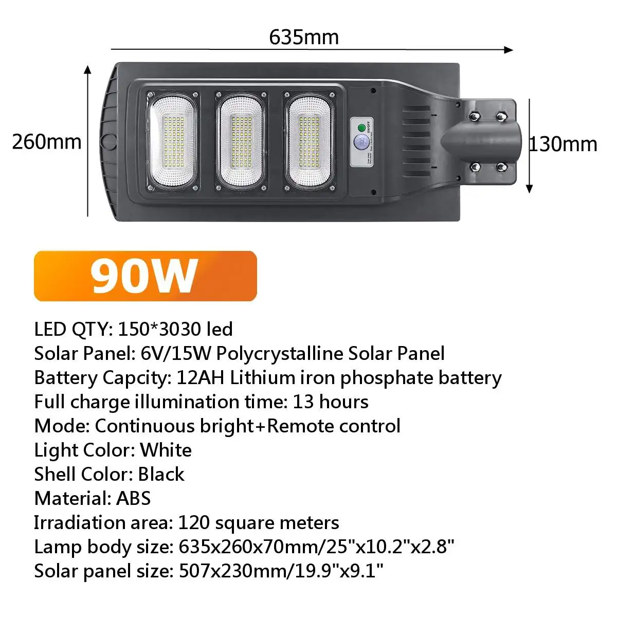 90 Вт 150LED настенный светильник IP65 уличный на солнечной батарее радар движения 2 в 1