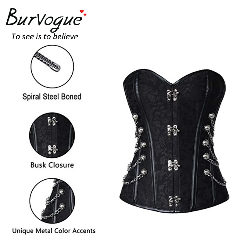 Корсет Burvogue в стиле стимпанк сексуальные корсеты и бюстье со стальными костями