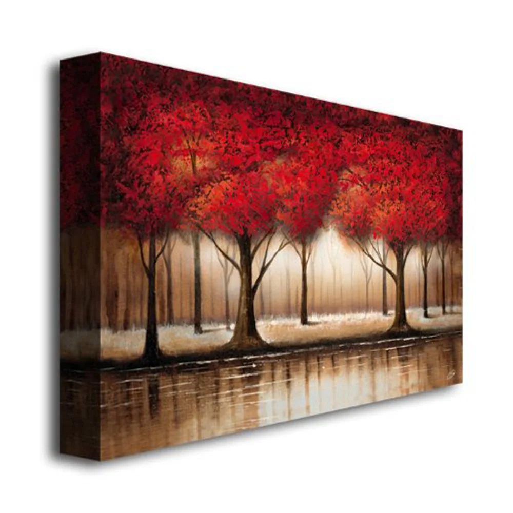 large long 100% Hand-painted 3d Modern red flower Oil Painting on Canvas landscape pictures wall Decoration for Living room | Дом и сад