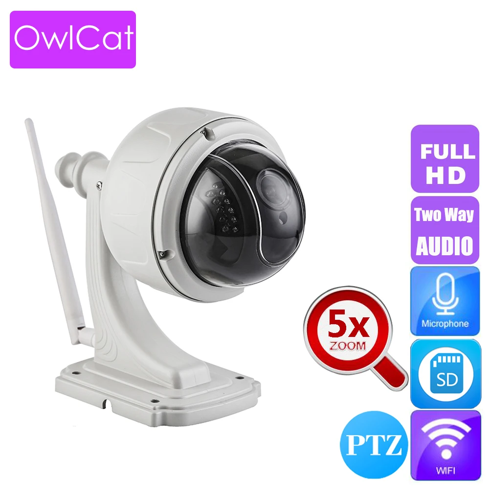 IP камера OwlCat Dome 5x PTZ Беспроводная с поддержкой Wi Fi 1080P|Камеры видеонаблюдения| |