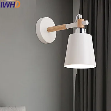 IWHD современные деревянные светодиодные Настенные светильники домашнее