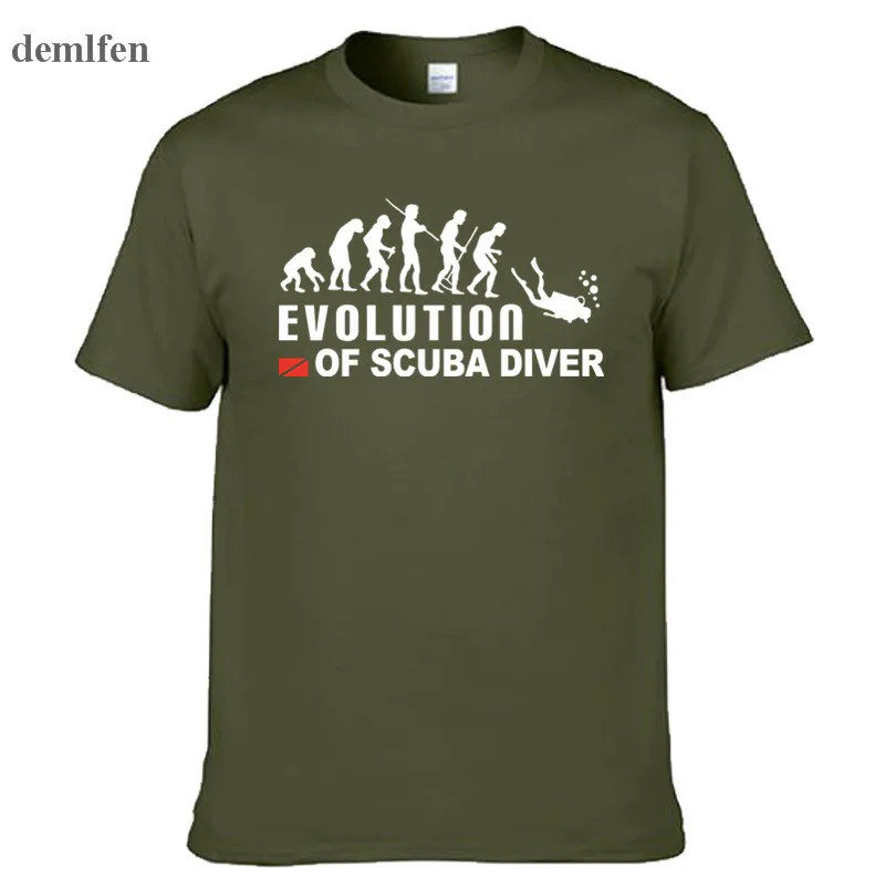 Evolution Of Scuba Diver нырять флаг погружения забавная черная футболка мужская новый