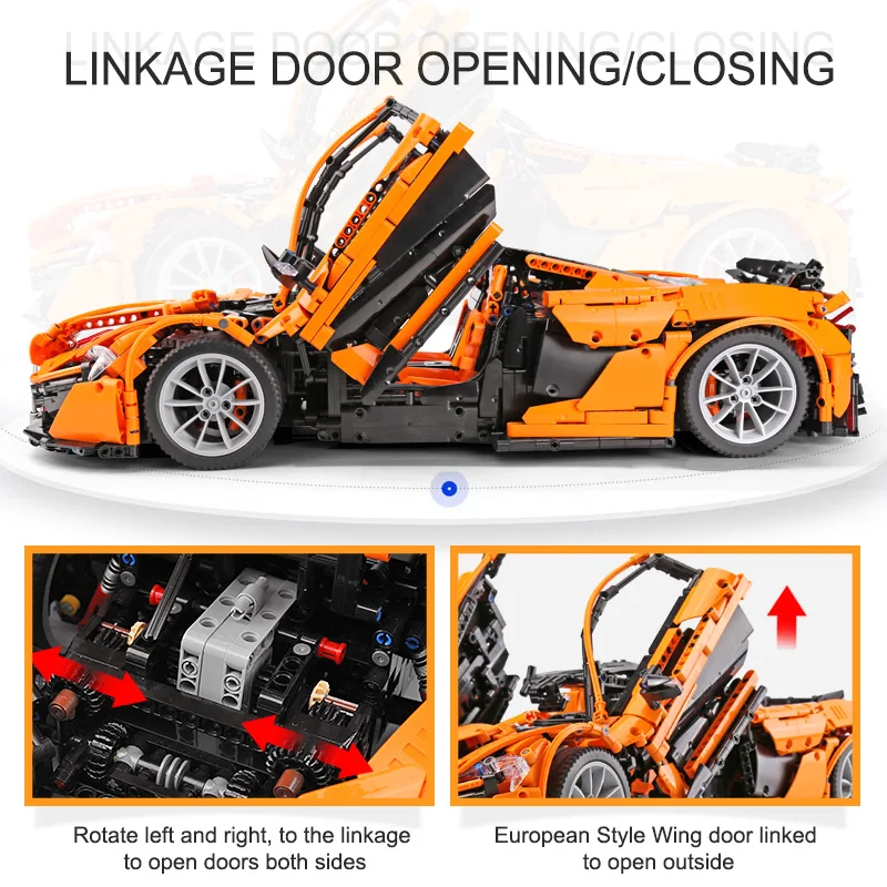 DHL Technic Car 20087 Совместимость с Legoing MOC 16915 оранжевый гоночный автомобиль набор