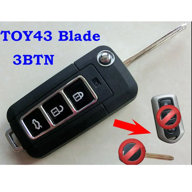 Brand New 3 Buttons/2 Buttons Modified Flip Folding Remote Key Case Shell For Toyota Camry Prado Highlander Yaris Vios | Автомобили и