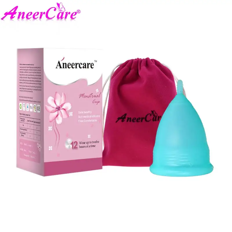 blue 1 комплект менструальная чашка месячный период чашка coppetta mestruale menструatie cup coupe menstrumelle kubek menstrumacyjny copita aneercare - Цвет: blue