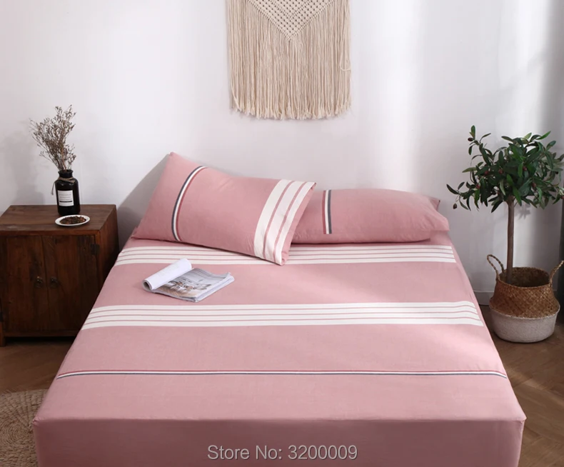 Розовый Простыня из хлопковое покрывало для кровати листов 120x200 150x200 180x200 высотой 30 см удобная кровать накладки 1 шт