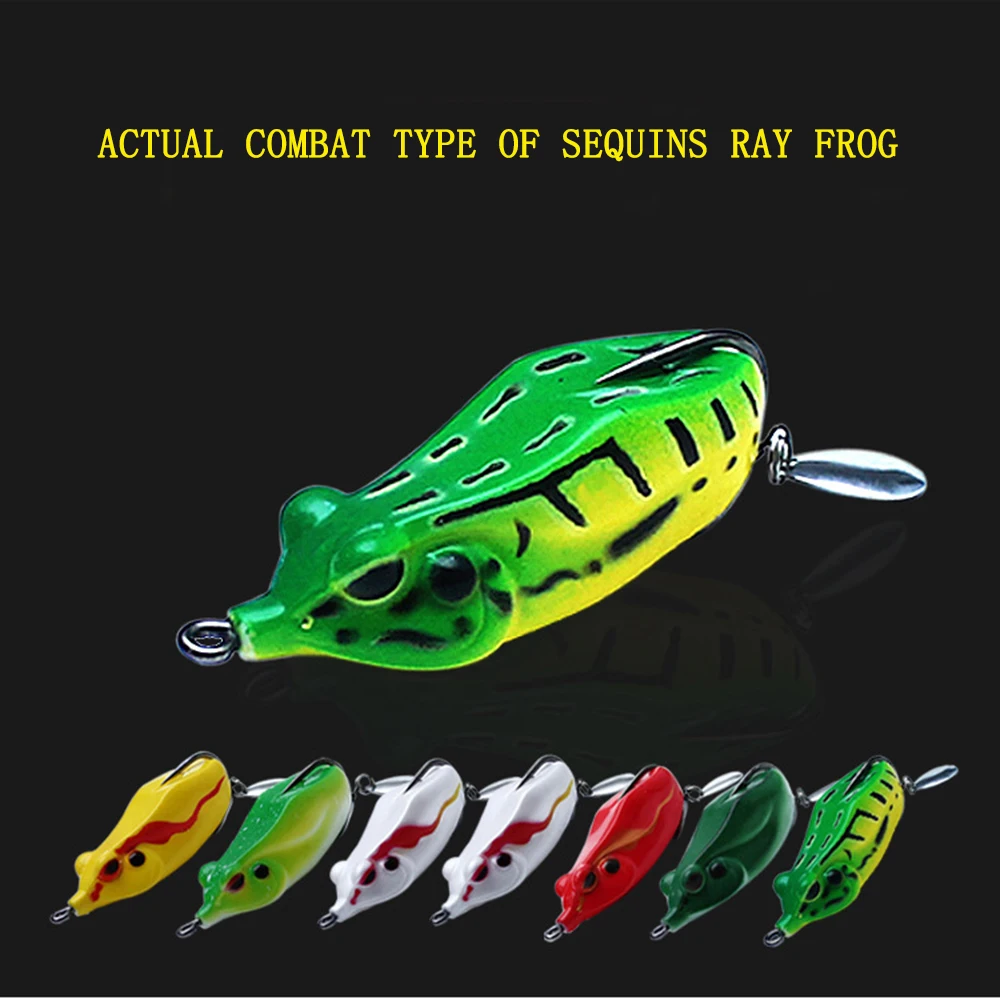 

1pcs Soft Frog Bait Flastic Fishing Lures Frog With Hooks Top Water Ray Frog 6.5CM 14G Artificial soft bait