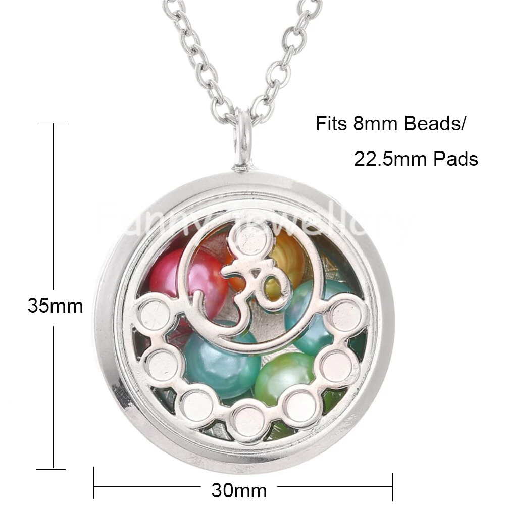 Yoga Chakra Pearl Cage Locket Pendant Necklace Living Memory Floating Charms Aroma Essential Oil Diffuser Gift | Украшения и