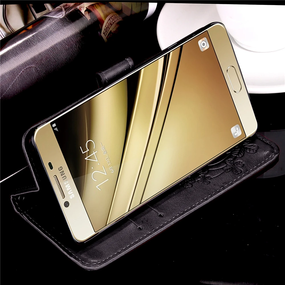 Ouzifish для Samsung Galaxy C7 Роскошный кожаный чехол C7000 флип Мягкий силиконовый Подставка