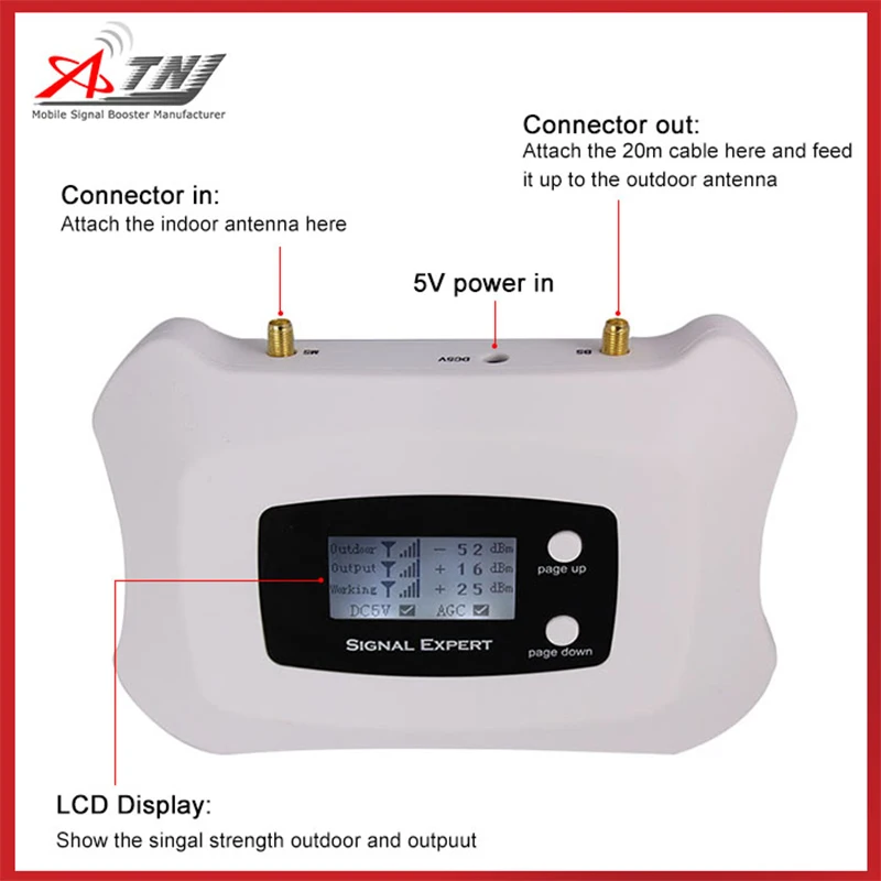 

3G WCDMA 2100mhz Cellular Signal Booster LCD Display 3G UMTS Mobile Repeater 70dB Gain 3G UMTS 2100 Signal Amplifier Antenna Set
