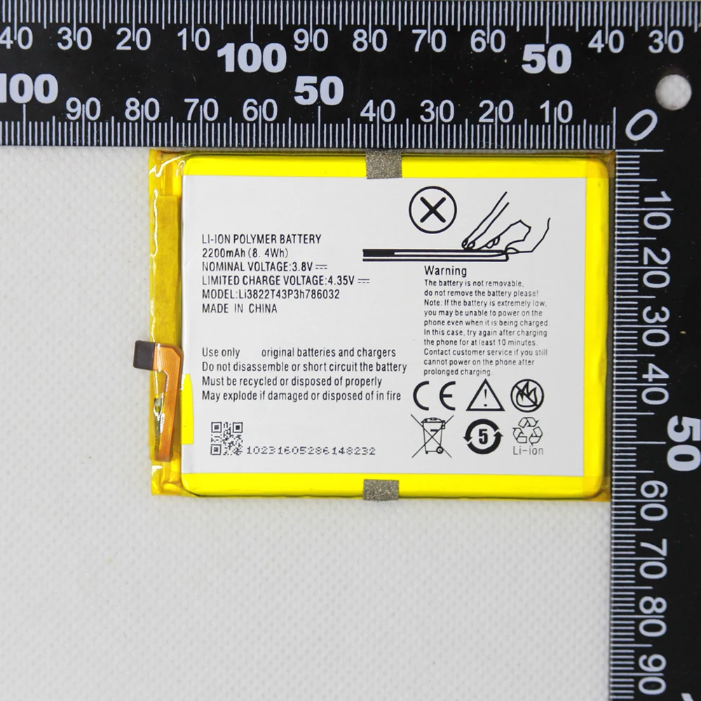 

5 шт./лот 2200 мАч Li3822T43P3h786032 Аккумулятор для ZTE Blade X7 D6 V6 Z7 T660 T663 литий-ионная аккумуляторная батарея