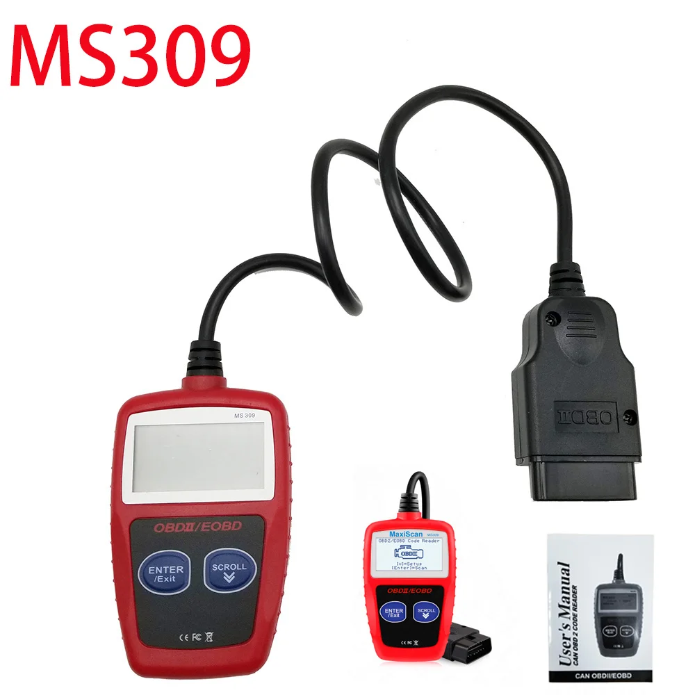 Автомобильный сканер MaxiScan MS309 OBDII/EOBD OBD2 универсальный считыватель кодов для