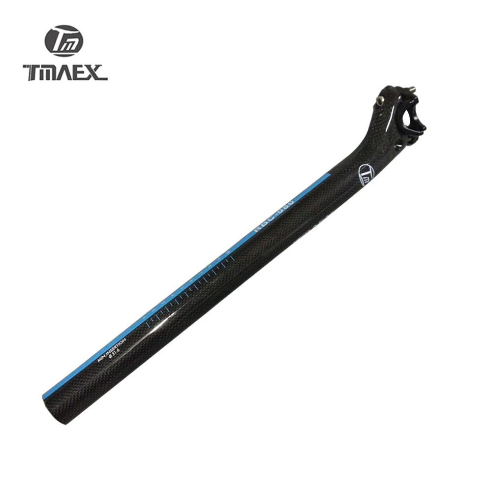TMAEX 080 синий глянцевая велосипедный Подседельный штырь из углеродного MTB/дорожный
