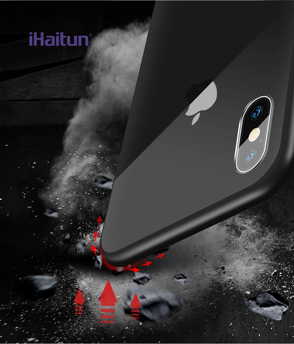 iHaitun Luxury Shock Proof Case For iPhone XS MAX XR X Cases Ultra Thin Soft Side Transparent For iPhone X 10 XS MAX Drop Cover