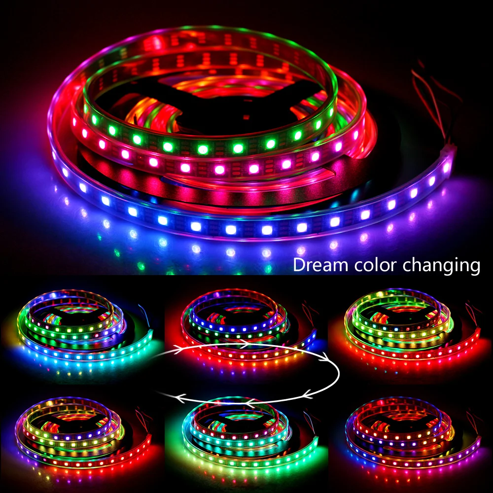 Фото 5 В WS2812b светодиодные полосы ws2812 30 60 144 led/m адресно rgb led подобные с sk6812 pixel 5 В WS2812b светодиодные полосы ws2812 30 60 144 led/m адресно rgb led подобные с sk6812 pixel