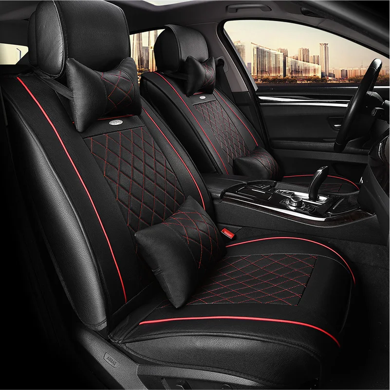 

WLMWL Universal Leather Car seat cover for Volkswagen all models polo golf tiguan Passat jetta VW Phaeton touareg Phaeton CC
