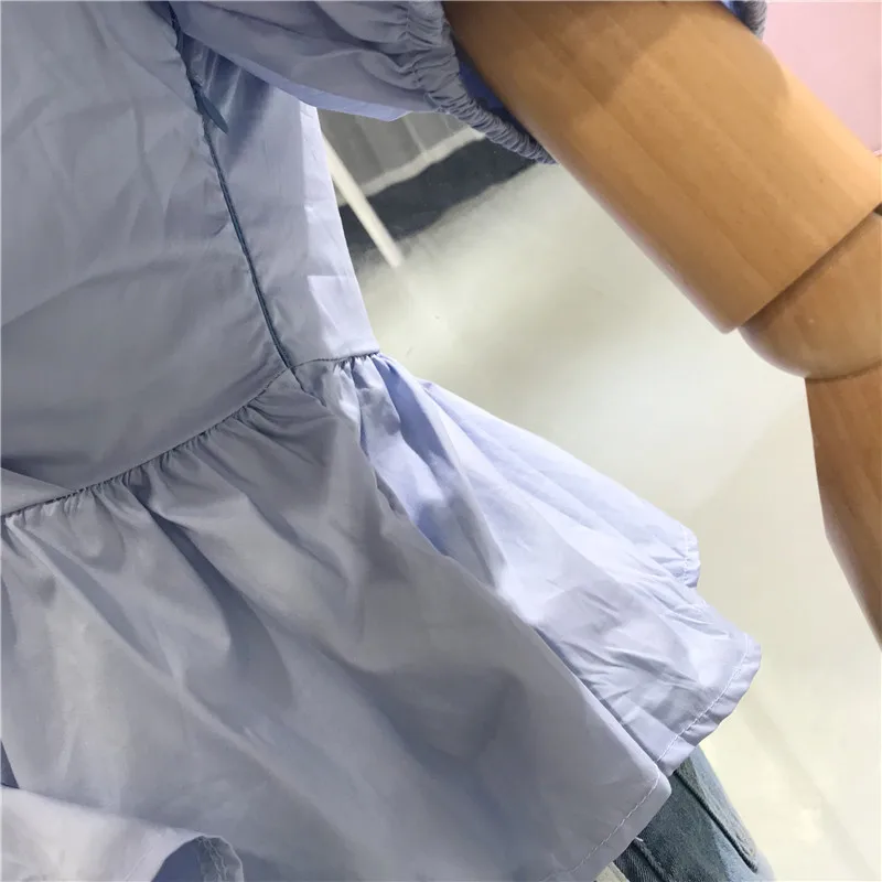 Женская блузка с рукавами фонариками ALPHALMODA глубоким v образным вырезом