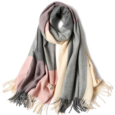 

Women's Long Plaid Cashmere Feel Chunky 78"x28" Oversized Big Warm Scarf Tartan Wrap Plaid Shawl Wrap Fall winter Tassel Scarf