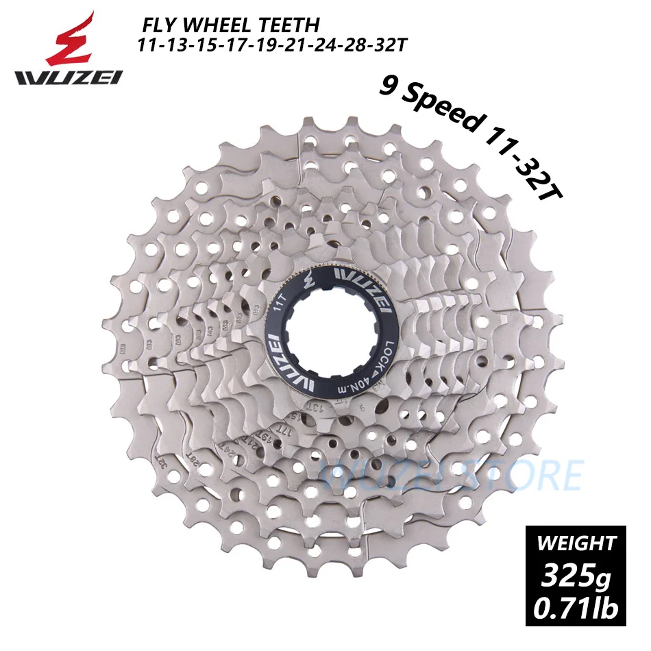9 Speed 11-32T Wuzei 8/9/10/11 Скорость дорожный велосипед свободного хода 25/28/32/36 футболка с надписями и рисунком в колеса 18/20/24/27/30S Кассета звездочки Сталь все Размеры велосипеда Запчасти - Цвет: 9 Speed 11-32T