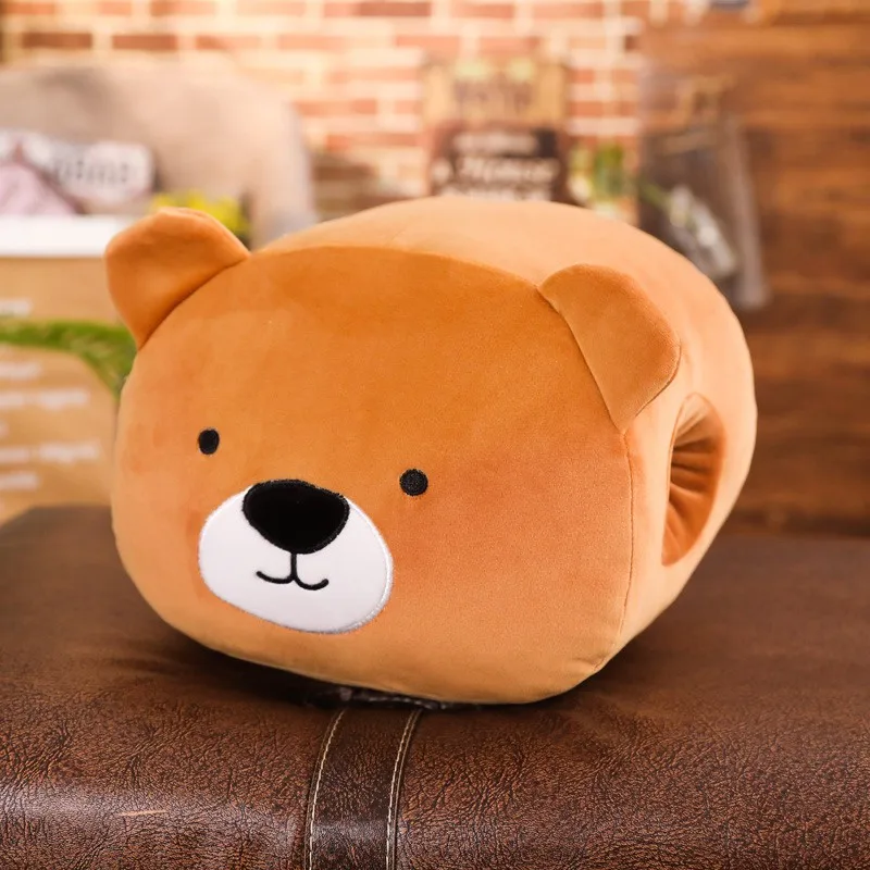 Bear Милая мультяшная теплая мягкая плюшевая набивная Подушка, животные, хомяк, утка, эльф, Тоторо, Хаски, медведь, свинья, лиса, игрушка, подарок для девочки - Цвет: Bear