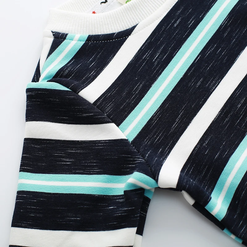 Зимние флисовые полосатые футболки для детей одежда маленьких мальчиков осенняя