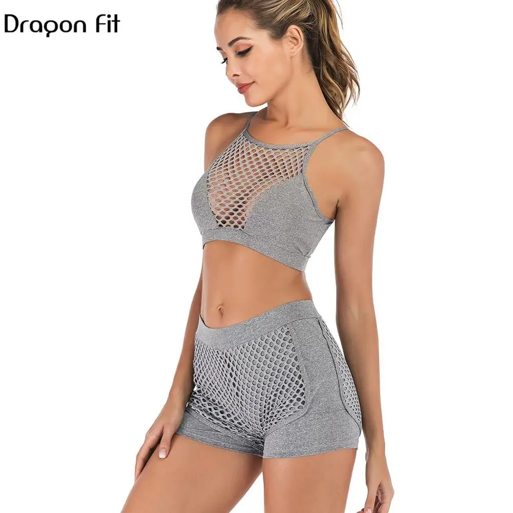 Комплект из 2 предметов для фитнеса и йоги с сеткой Dragon Fit женский бюстгальтер на