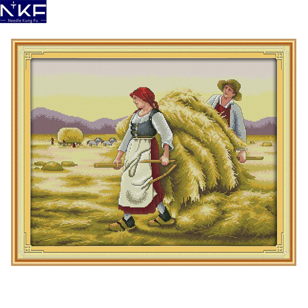 

NKF Good harvest figure style handcraft needlepoint kits counted stamped canvas Christmas cross stitch sets for home decoration