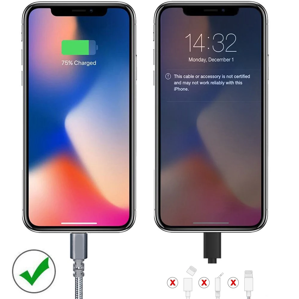 ESuky 2.4A кабель для быстрой зарядки для iPhone Xs max Xr X 8 7 6 Plus 6s 5s Plus iPad мини-usb-кабели зарядное устройство для мобильного телефона