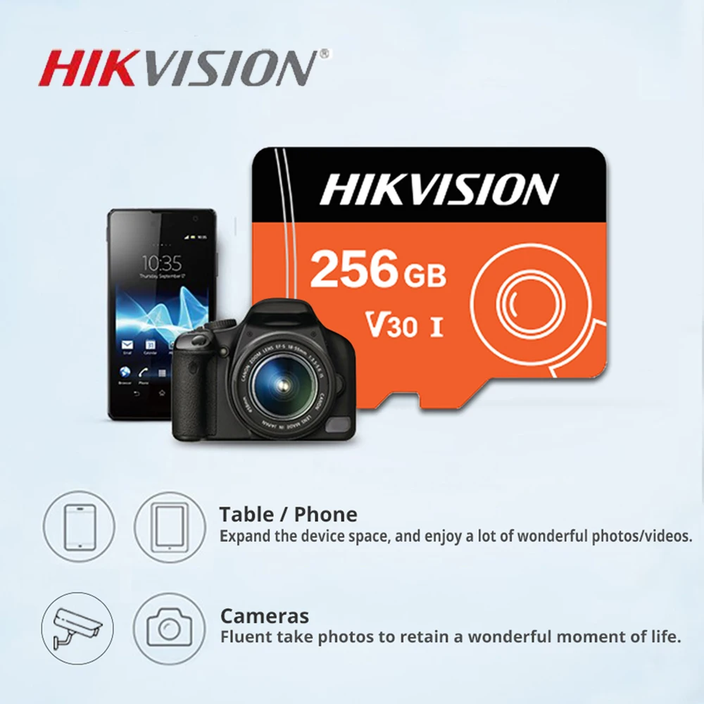 HIKVISION TF карта 256 ГБ 128 Гб 64 32 v30 новая TLC памяти cartao de memoria Высокая емкость мини