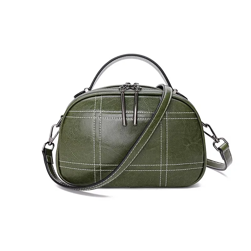 Модная клетчатая дизайнерская натуральная сумка для женщин из бычьей кожи