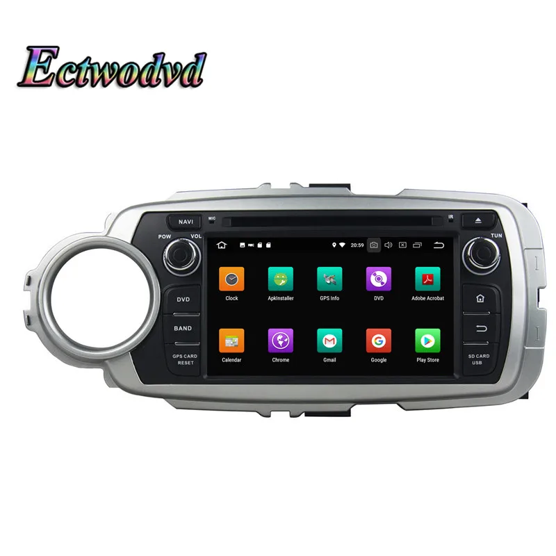 Ectwodvd Octa Core 4G Android 8.0/Quad 8.1 Car Multimedia DVD Player For Toyota Yaris 2012 2013 Left GPS | Автомобили и мотоциклы