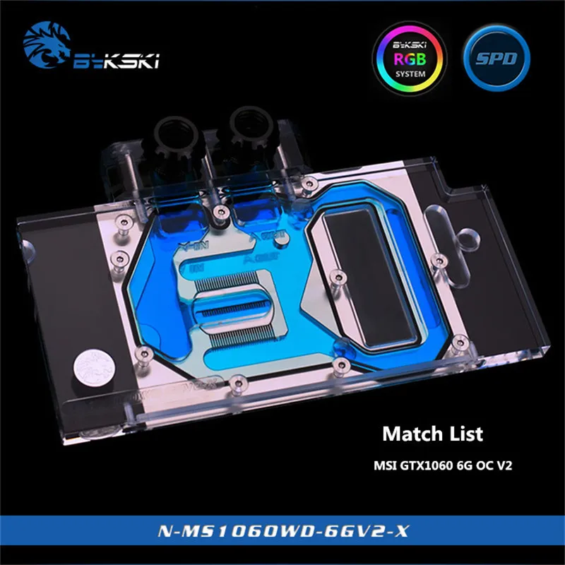 Водяной блок Bykski для графической карты MSI GTX1060 6G OC V2 | Компьютеры и офис