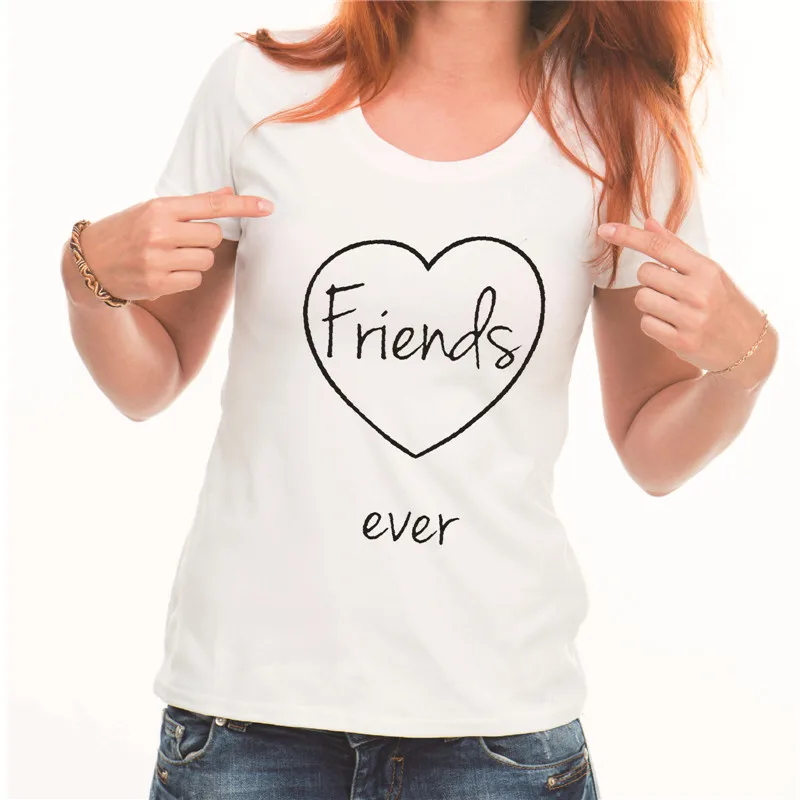 XBK002-Friends Эффектная модная женская футболка с надписью «Best friends», женская футболка с принтом кофейного пончика, Подарочная футболка для друзей, горячая Распродажа, Топ - Цвет: XBK002-Friends