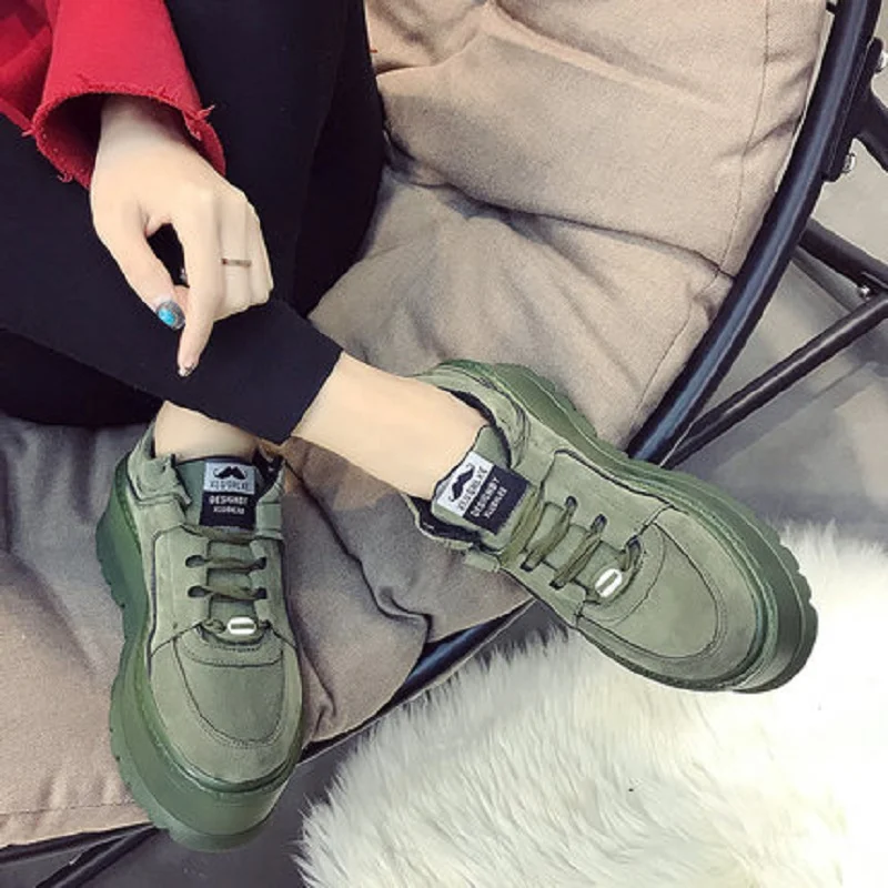Platform shoes women thick-soled 2018 spring new wild sports casual students flat | Обувь